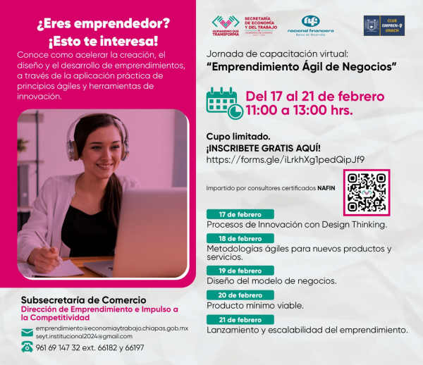 Jornada de capacitación virtual: &quot;Emprendimiento Ágil de Negocios&quot;.